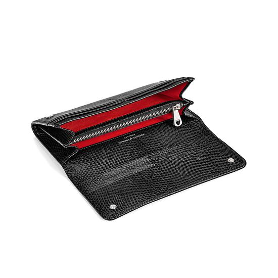 Lottie Purse in Jet Black Lizard from Aspinal of London