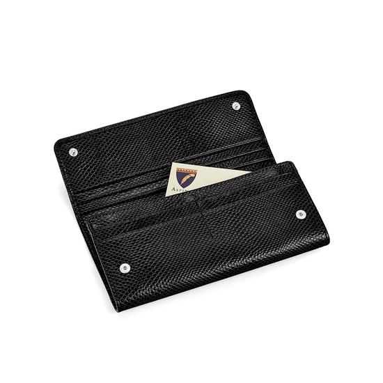 Lottie Purse in Jet Black Lizard from Aspinal of London
