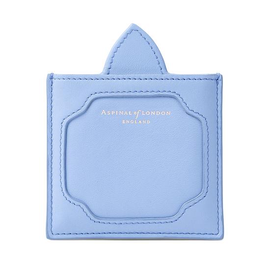 Marylebone Compact Mirror in Smooth Misty Blue from Aspinal of London