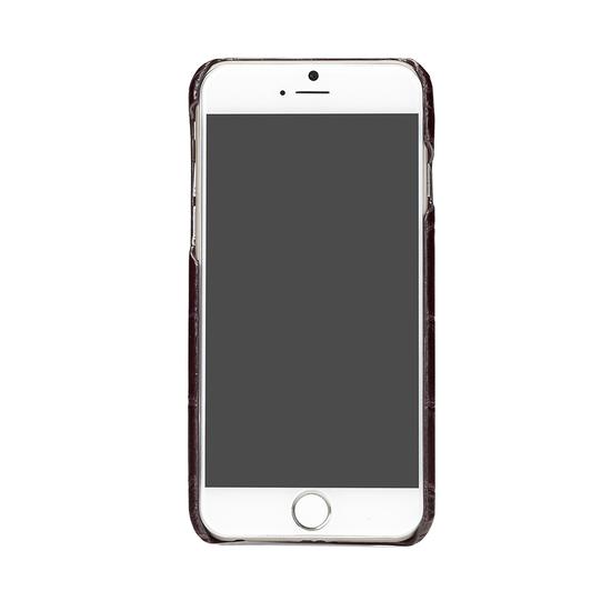 iPhone 6 Leather Cover in Deep Shine Amazon Brown Croc & Black Suede from Aspinal of London
