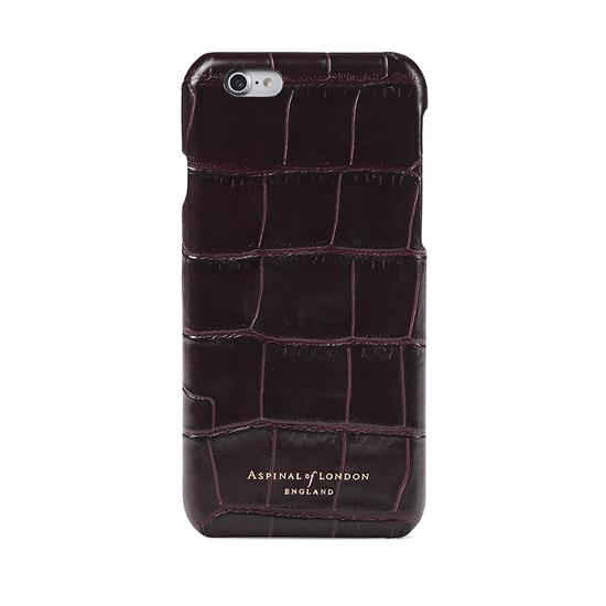 iPhone 6 Leather Cover in Deep Shine Amazon Brown Croc & Black Suede from Aspinal of London