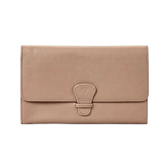 Classic Travel Wallet in Camel Pebble from Aspinal of London