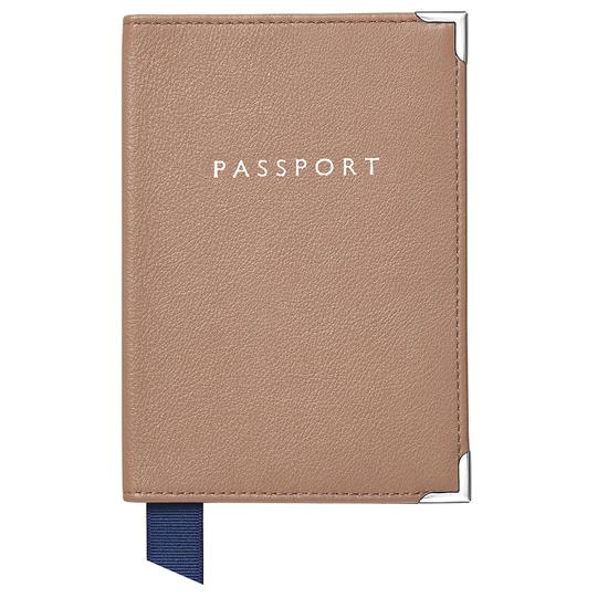 Passport Cover in Camel Pebble from Aspinal of London