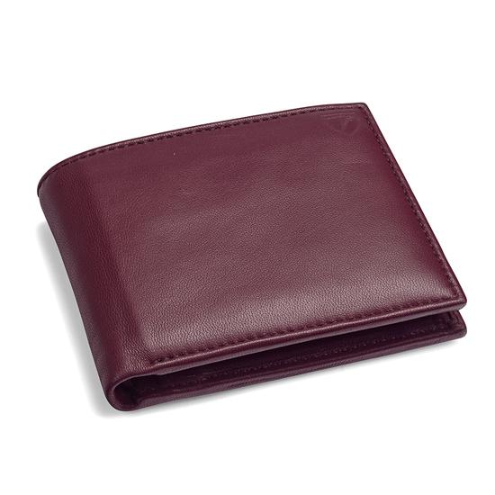 Billfold Coin Wallet in Burgundy Nappa from Aspinal of London