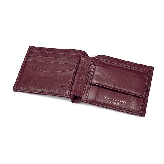 Billfold Coin Wallet in Burgundy Nappa from Aspinal of London