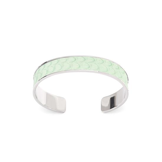 Silver Cleopatra Skinny Cuff Bracelet in Peppermint Snake from Aspinal of London