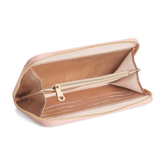 Continental Clutch Zip Wallet in Peach Kaviar from Aspinal of London