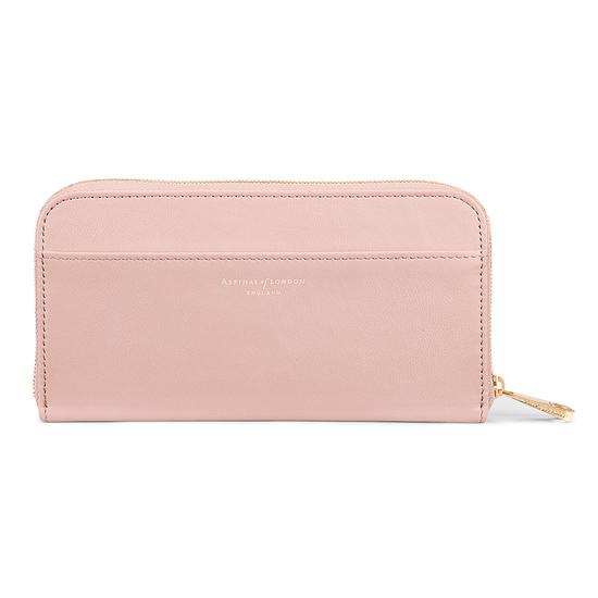 Continental Clutch Zip Wallet in Peach Kaviar from Aspinal of London