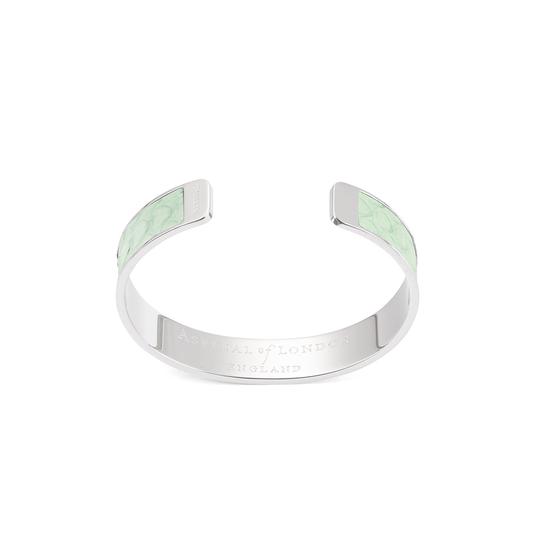 Silver Cleopatra Skinny Cuff Bracelet in Peppermint Snake from Aspinal of London