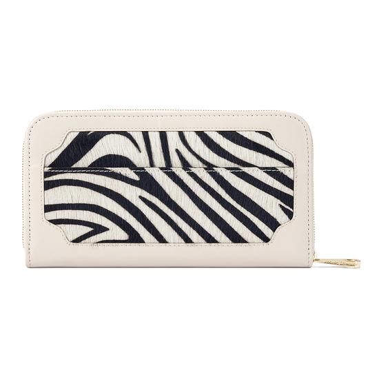 Marylebone Purse in Smooth Ivory & Zebra Haircalf from Aspinal of London