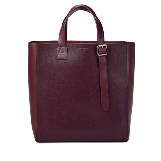 The 'A' Tote in Burgundy Saffiano & Burgundy Suede from Aspinal of London