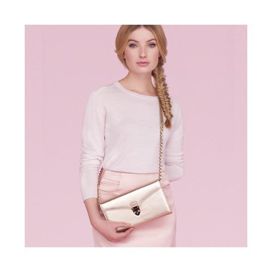 Mini Manhattan Clutch in Orange Botanical Silk from Aspinal of London