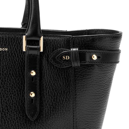 Mini Marylebone Tote in Navy Pebble from Aspinal of London