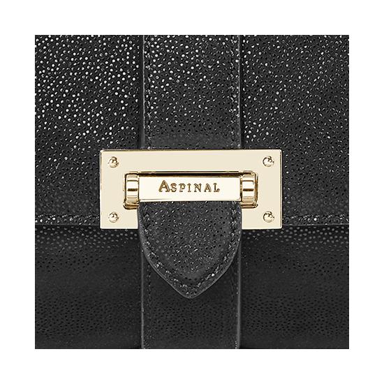 Small Lottie Bag in Black Galaxy from Aspinal of London