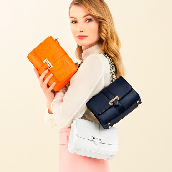 Small Lottie Bag in Camelia Polish from Aspinal of London