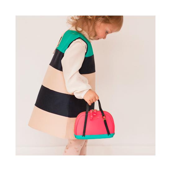 Safiya Make Up Bag in Smooth Neon Pink, Aqua & Navy from Aspinal of London