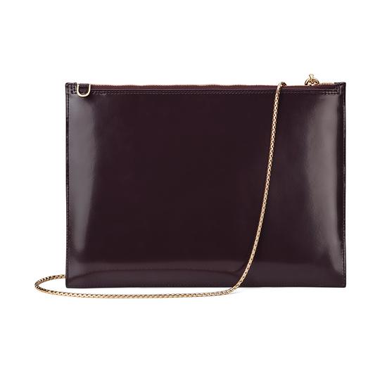 Soho Double Sided Clutch in Leopard Digi Print & Mahogany Polish from Aspinal of London