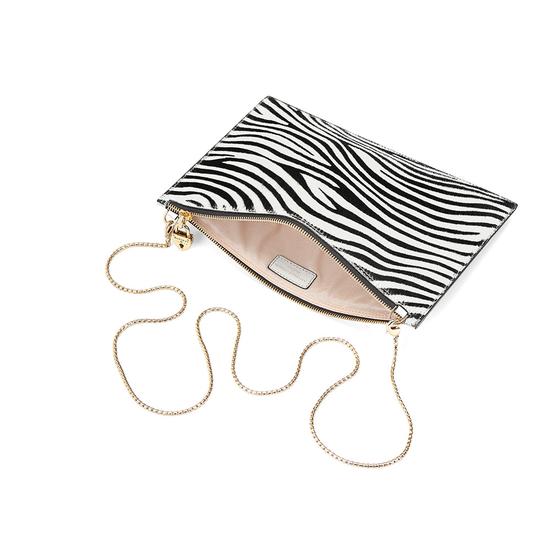 Soho Clutch in Smooth Ivory & Zebra Haircalf from Aspinal of London