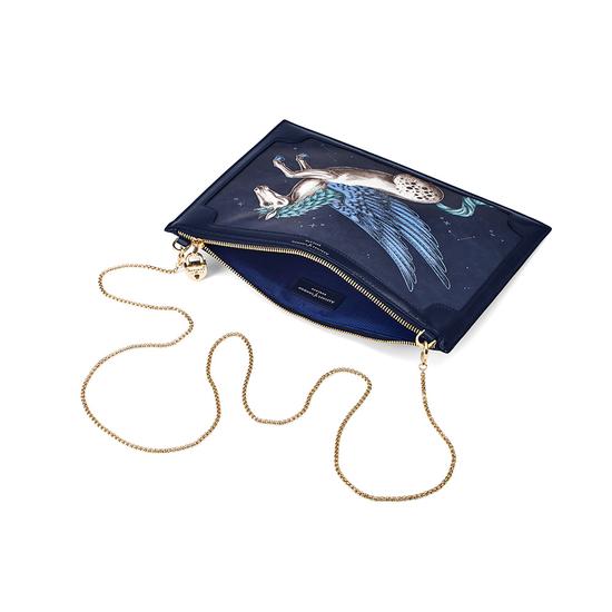 Soho Double Sided Clutch in Pegasus Blue Moon Print from Aspinal of London