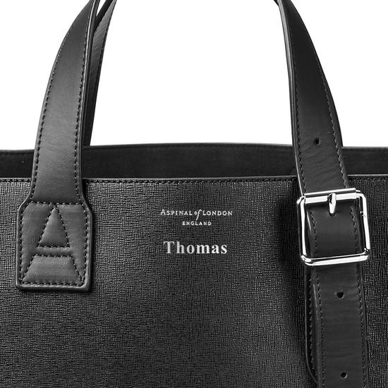The 'A' Tote in Teal Nubuck Croc & Black Suede from Aspinal of London
