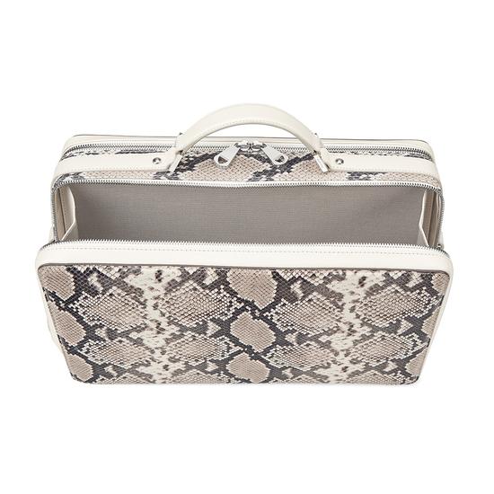 Large Dover Street Bag in Smooth Ivory & Natural Python Print from Aspinal of London