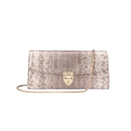 Mini Eaton Clutch in Rose Gold Snake from Aspinal of London