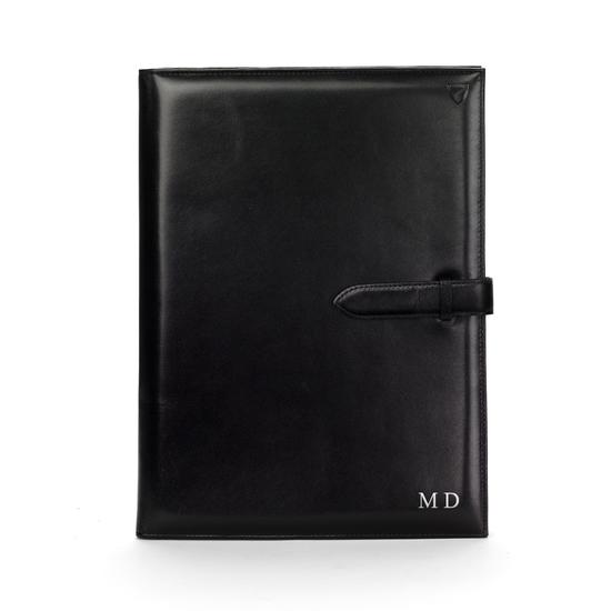 A4 Padfolio in Smooth Cognac & Espresso Suede from Aspinal of London