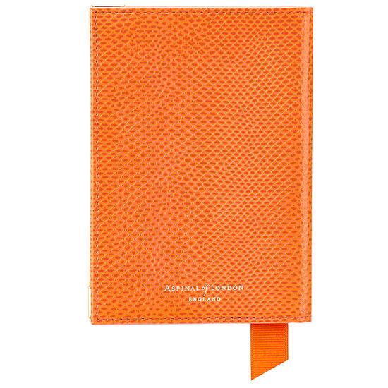 Passport Cover in Orange Lizard & Cream Suede from Aspinal of London
