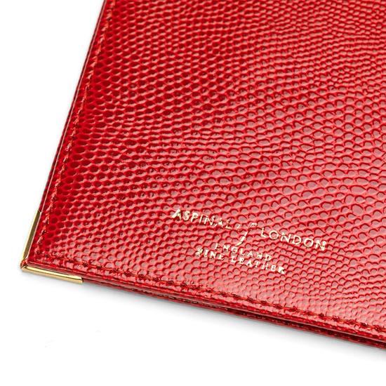 Passport Cover in Berry Lizard & Cream Suede from Aspinal of London