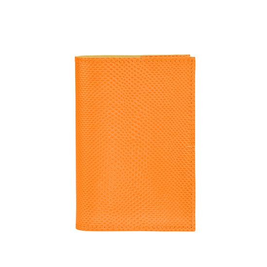 Refillable Pocket Notebook Journal in Orange Lizard from Aspinal of London