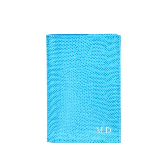 Refillable Pocket Notebook Journal in Aquamarine Lizard from Aspinal of London