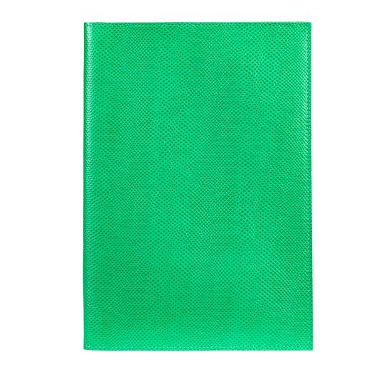 A4 Refillable Leather Journal in Grass Green Lizard from Aspinal of London
