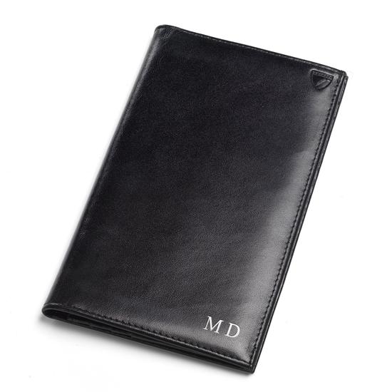 Large Breast Pocket Wallet in Deep Shine Vintage Tan Croc & Cappuccino Suede from Aspinal of London