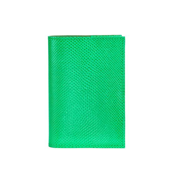 Refillable Pocket Notebook Journal in Grass Green Lizard from Aspinal of London