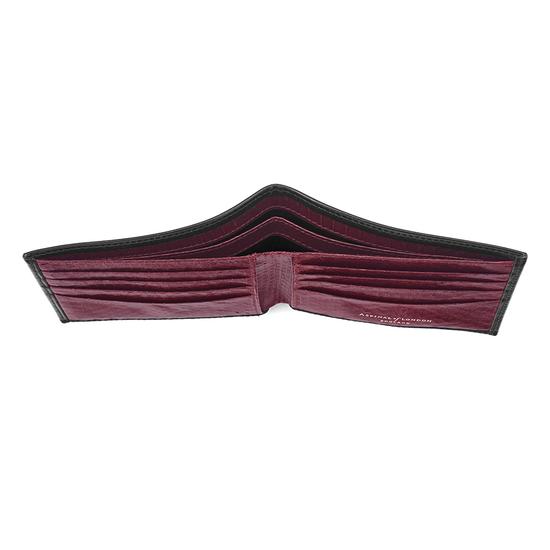 Billfold Wallet in Smooth Black & Bordeaux Snakeskin from Aspinal of London