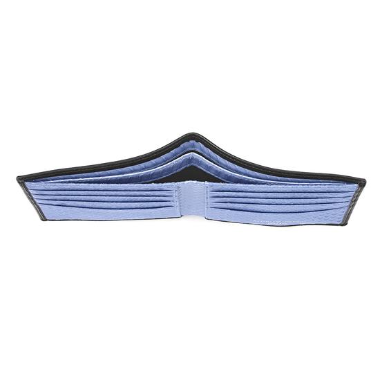 Billfold Wallet in Smooth Black & Forget Me Not Snakeskin from Aspinal of London