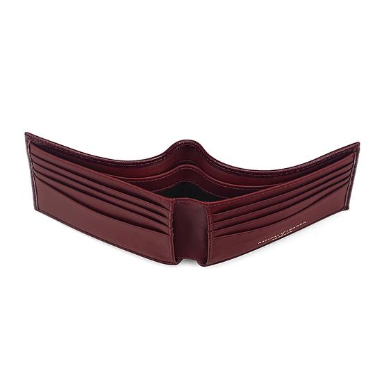 Billfold Wallet in Burgundy Saffiano & Black Suede from Aspinal of London