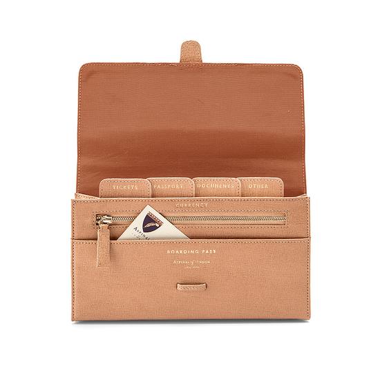 Classic Travel Wallet in Deer Saffiano from Aspinal of London
