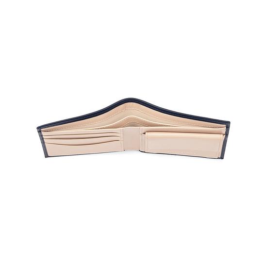 Billfold Coin Wallet in Smooth Navy & Cream Suede from Aspinal of London