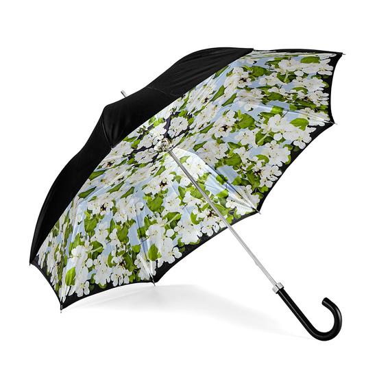 Beautiful Soul Stand Up Umbrella in Misty Blue & White Blossom Print from Aspinal of London
