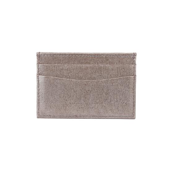 Slim Credit Card Case in Gunmetal Saffiano & Deep Fuchsia Suede from Aspinal of London