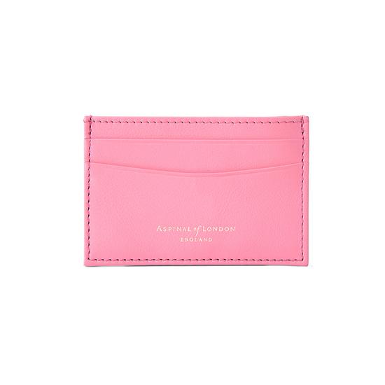Slim Credit Card Case in Smooth Blossom & Blush Suede from Aspinal of London