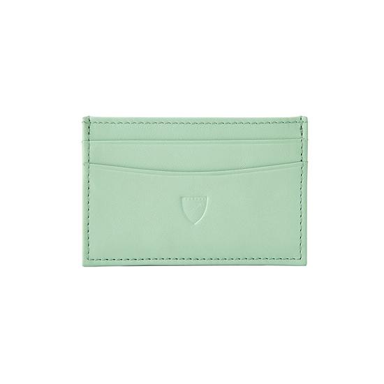Slim Credit Card Case in Smooth Peppermint & Mint Suede from Aspinal of London