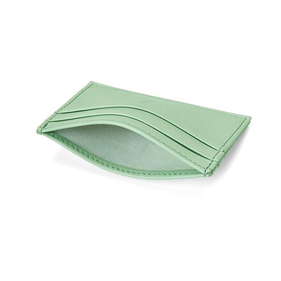 Slim Credit Card Case in Smooth Peppermint & Mint Suede from Aspinal of London