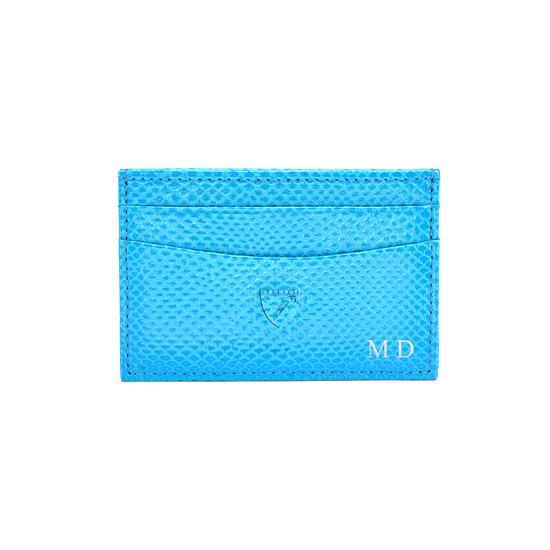 Slim Credit Card Case in Smooth Peppermint & Mint Suede from Aspinal of London