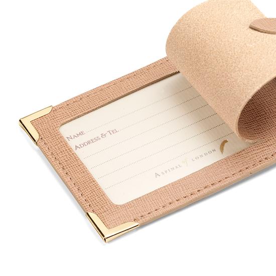 Set of 2 Luggage Tags in Deer Saffiano from Aspinal of London