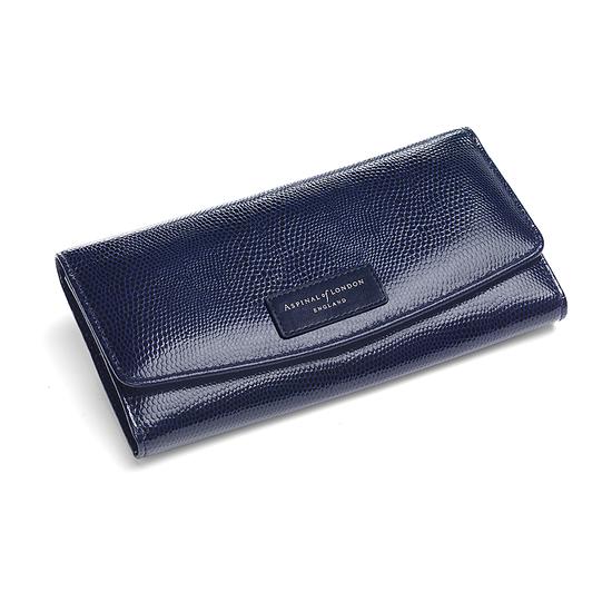 Brook Street Purse Wallet in Midnight Blue Lizard from Aspinal of London