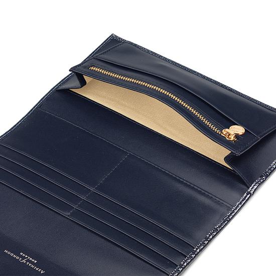 Brook Street Purse Wallet in Midnight Blue Lizard from Aspinal of London