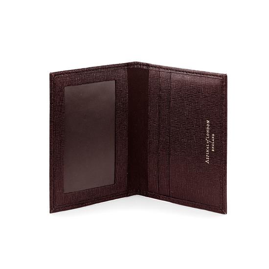 ID & Travel Card Case in Brown Saffiano from Aspinal of London