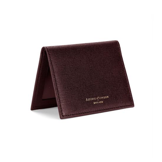 ID & Travel Card Case in Brown Saffiano from Aspinal of London